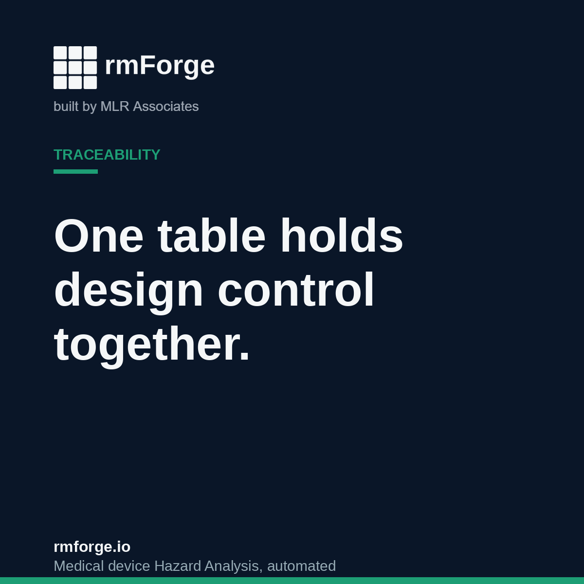 One Table Holds Design Control Together