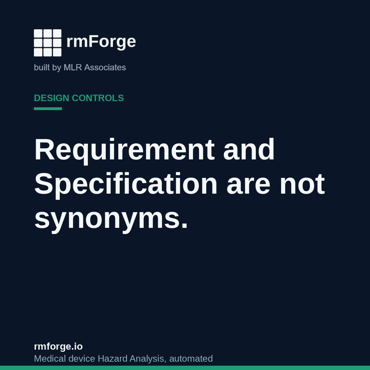 Product Requirement and Product Specification Are Not Synonyms