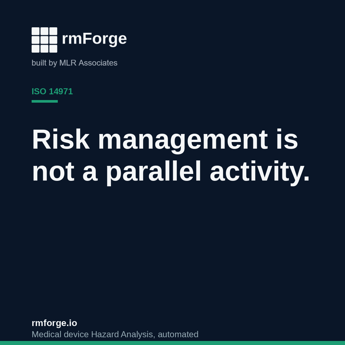 Risk Management Is Not a Parallel Activity